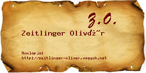 Zeitlinger Olivér névjegykártya